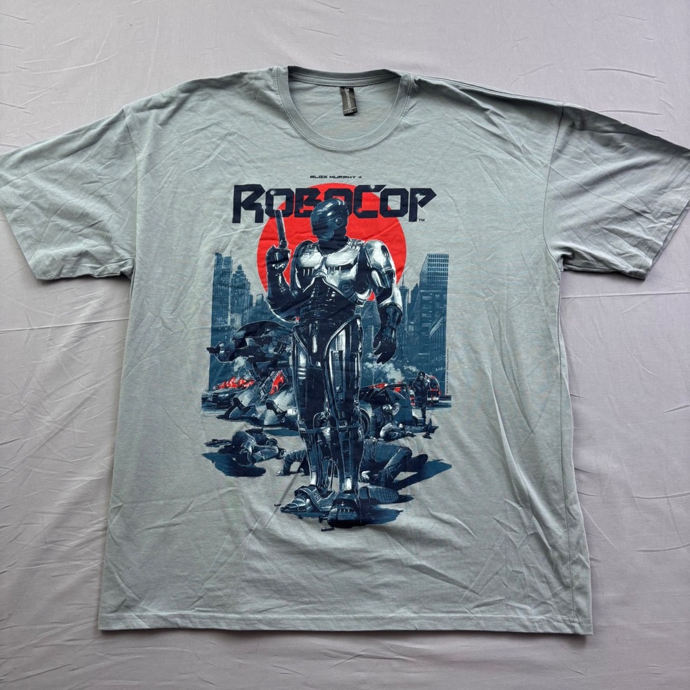 Loot Crate RoboCop Alex Murphy Graphic T-Shirt Mens 2XL Grey Sci-Fi Movie Tee